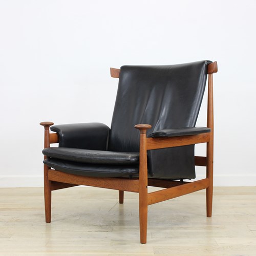 Finn Juhl Bwana Chair In Black Leather By France And Son