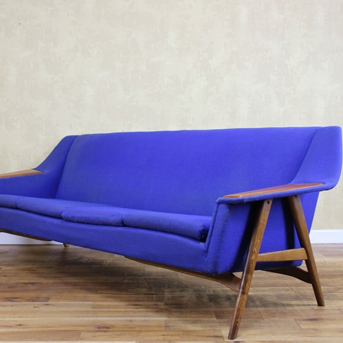 Norwegian 1960’S 4 Seat Sofa By Rastad And Relling Including Re-Upholstery