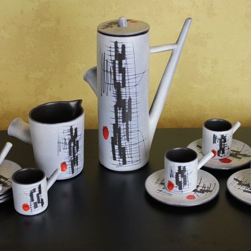 Francois Caleca Ceramic Coffee Set 1960’S Vallauris France