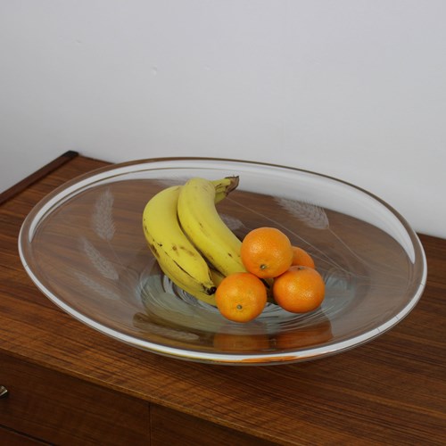 Large Mid-Century Freeform Glass Bowl 47.5Cms