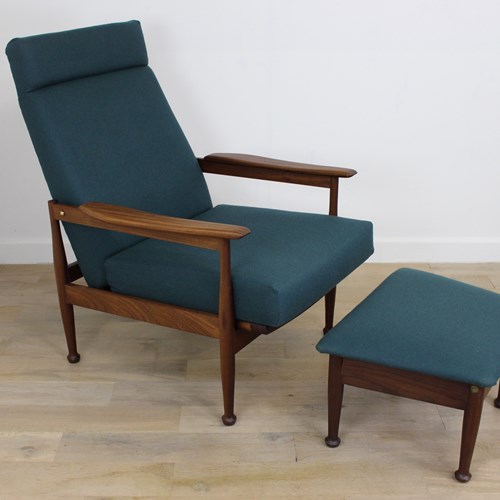 Upholstered Guy Rogers Manattan Armchair And Footstool
