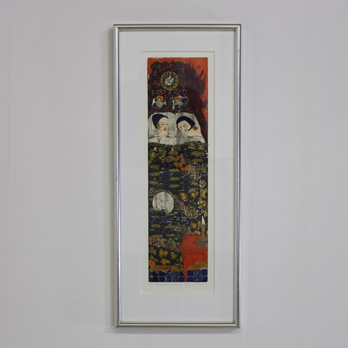 Susie TP Dal Hand Coloured Etching Bedtime