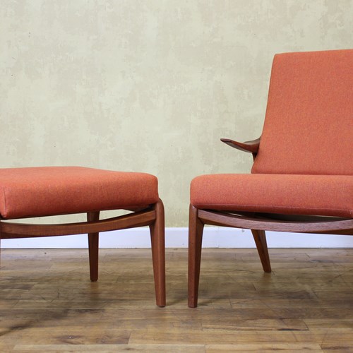 Howard Keith 1960S Teak Armchair And Stool