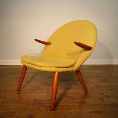 1950'S Kurt Olsen Upholstered Teak Armchair For Glostrup