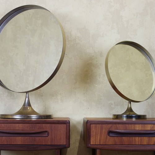 Rare Large Brass Finish Durlston Table Mirror 