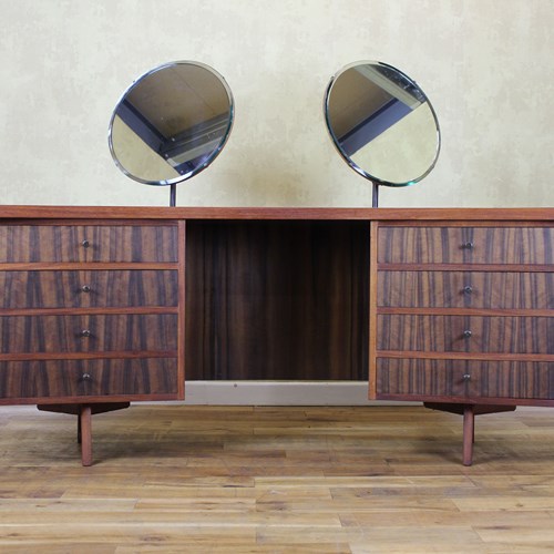 Mid 1950’S Dark Walnut Large Dressing Chest By Morris Of Glasgow