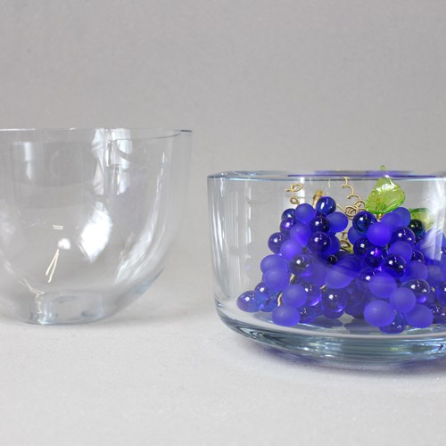 2 Stromberg Glass Large Heavy Bowls C 1960