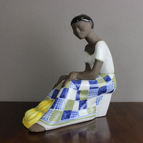Mari Simmulson Figurine Lady With Bananas Upsala -Ekeby 1958