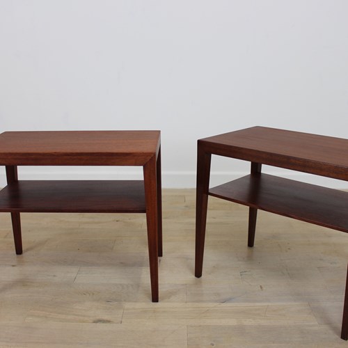 Near Pair Of Haslev Side Tables By Severin Hansen Jnr