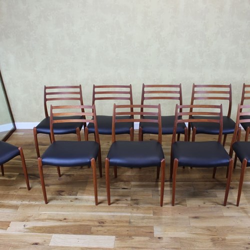 Set Of 10 Moller 78 Teak Chairs