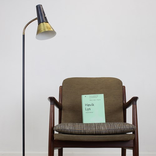 Norwegian Brass And Black Adjustable Lamp By Høvik Lys C 1960