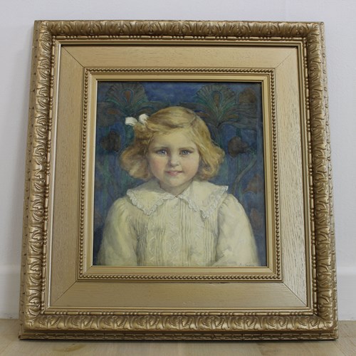 Late 19Th Century Watercolour Of A Girl By Maria Louisa Angus