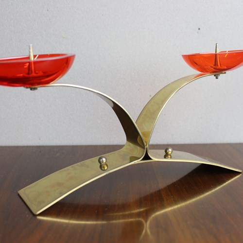 Smart Brass Candleholder Circa 1960 Possibly French