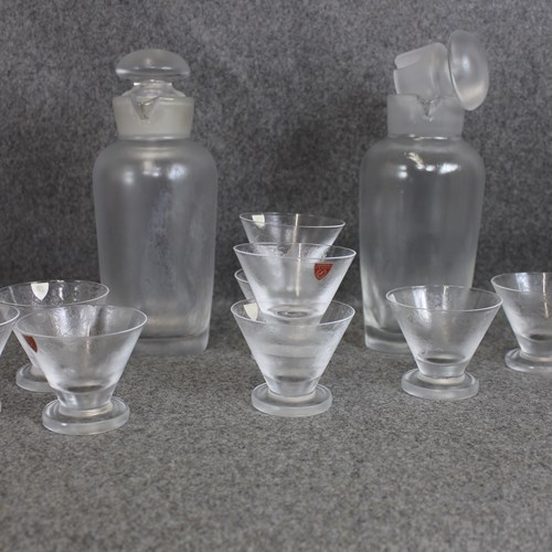 Orrefors Late Deco Glass Cocktail Set By Vicke Lindstrand