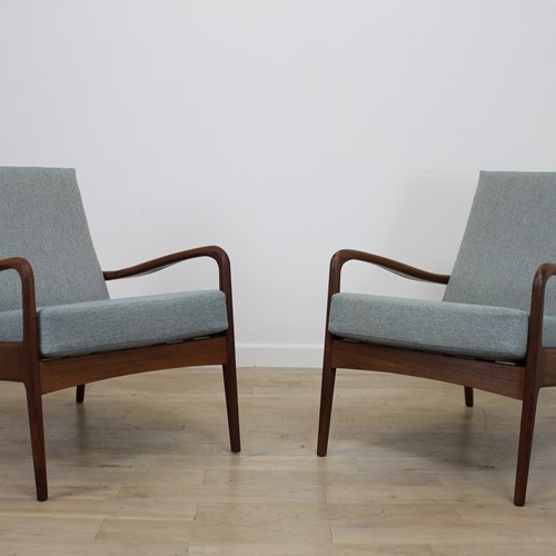 Pair Of Greaves & Thomas Afrormosia Armchairs