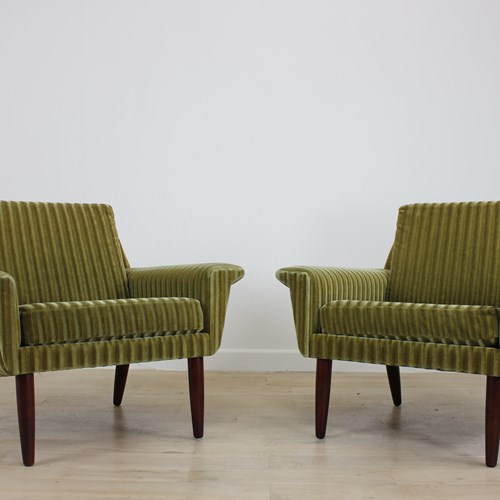 Pair Of Stylish 1960’S Danish Armchairs For Re-Upholstery