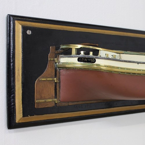 Decorative Quality Half Block Ship Model With Brass Detailing