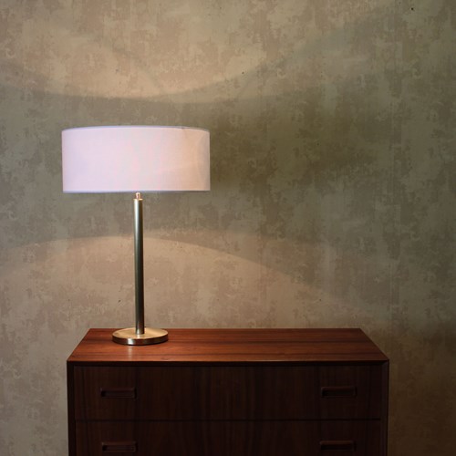 Good Quality 1960'S Large Brass Table Lamp 67Cms