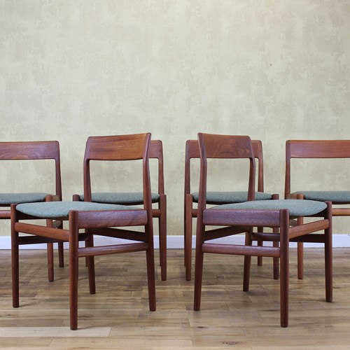 Set Of 6 Dalescraft Moller Style Teak Chairs