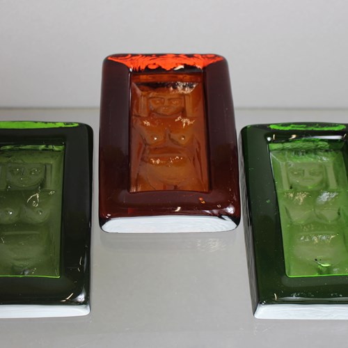 3 Erik Hoglund Boda Glass Dishes H872