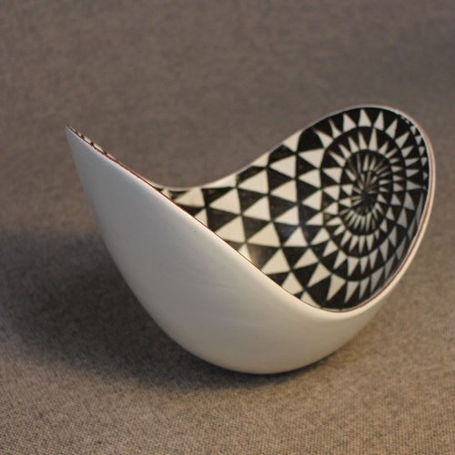 Stylish Stig Lindberg Black And White Bowl 1950’S