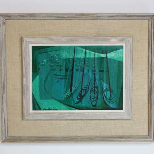 Sture Wikstrom ( 1921-1993) Oil Painting Sailing Boats