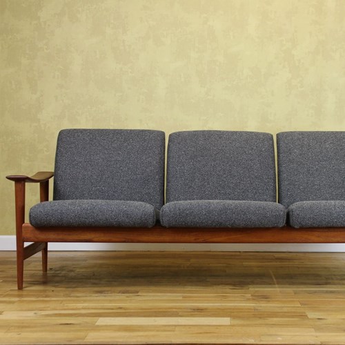 Stylish 1960’S Scandinavian Teak Sofa Manner Of Frederik Kayser