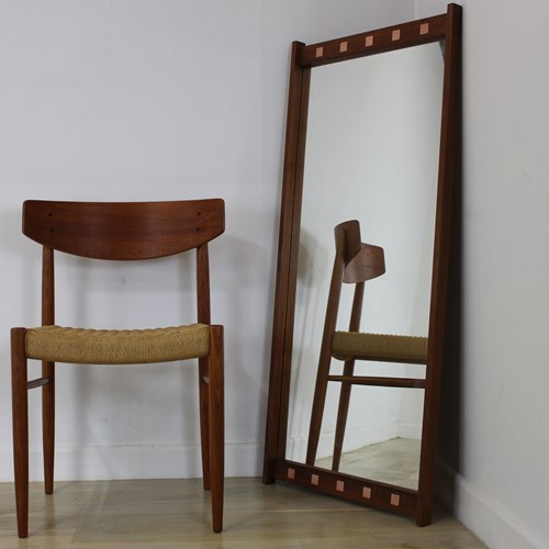 1960’S Walnut And Copper Swedish Mirror By Froseke