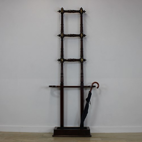 Elegant Victorian Mahogany Narrow Hallstand C 1880