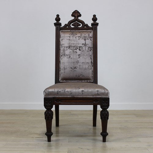 Victorian Gothic Revival Oak Side Chair C 1860’S