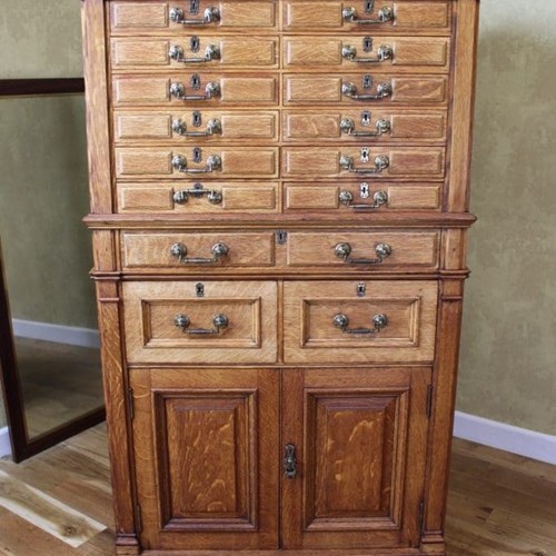 Victorian Oak Multi Drawer Cabinet