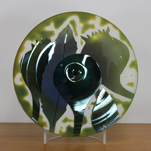 Nuutajarvi Glass Plate No 1 Of 5 1989 By Kerttu Nurminem