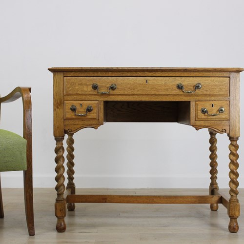 Early 20Th Century Small Oak Desk