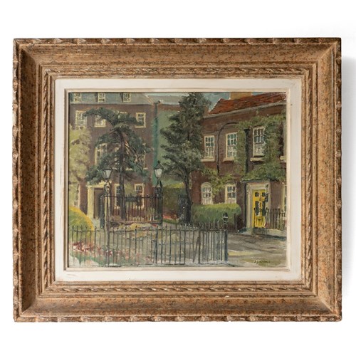 London Street Landscape, Original Vintage Oil Painting By Sydney Joseph Iredale