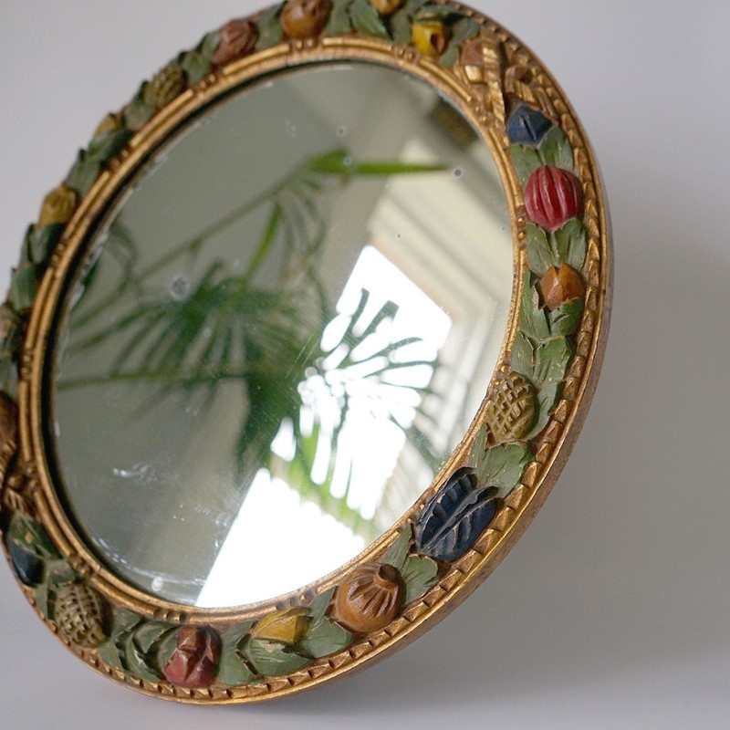 Antique Italian Carved Polychrome And Gilt Framed Circular Mirror, C.1900-rag-and-bone-1-dsc07799-main-637826110221765043.jpeg