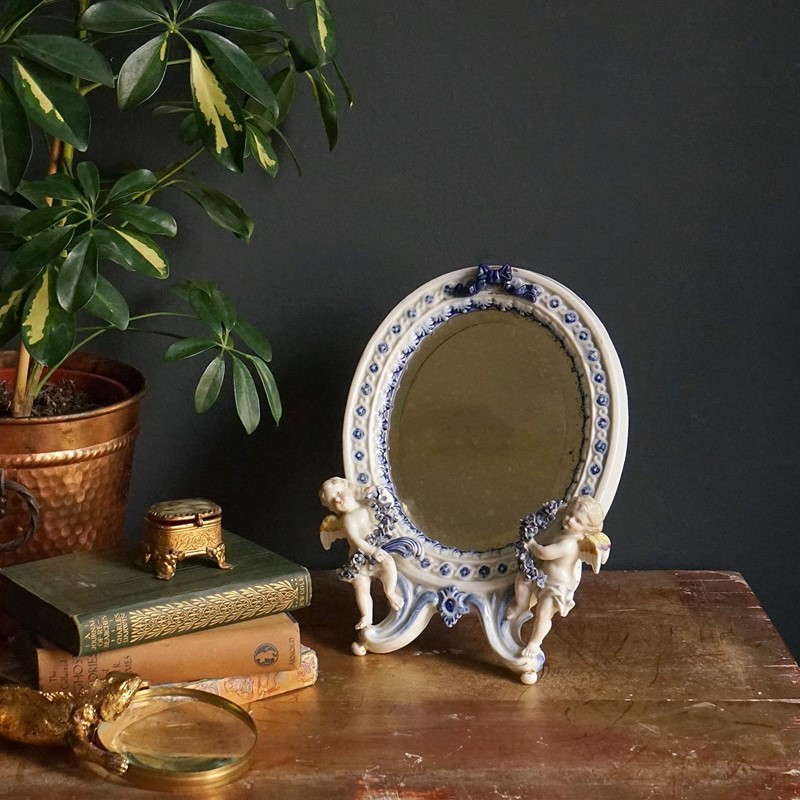 Antique German Porcelain Table Mirror With Cherubs, 19Th Century-rag-and-bone-2-dsc05960-main-638041382288631770.jpeg
