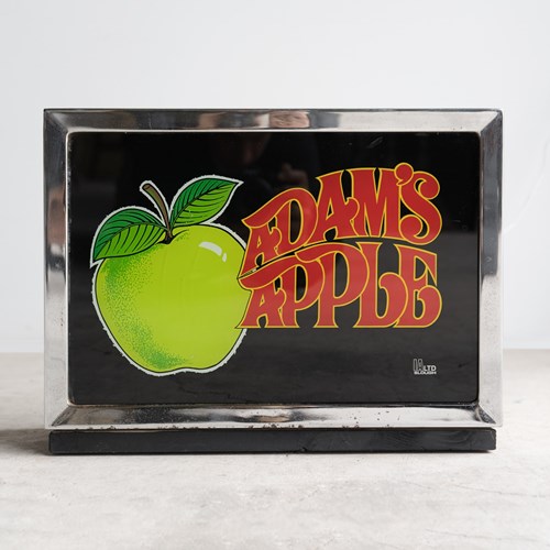 Vintage 'Adam's Apple' Illuminated Amusements Sign, Mid Century Lamp, 1970S 