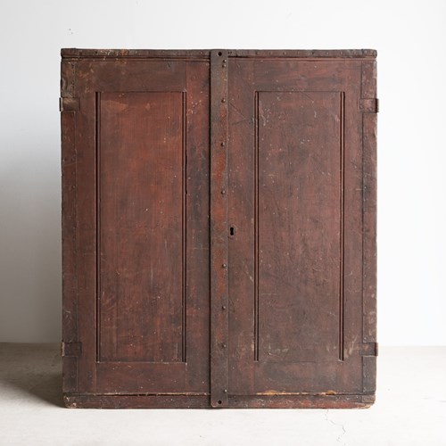 Antique Painted Campaign Cupboard By Brown Bros. Piccadilly, Mid 19Th Century