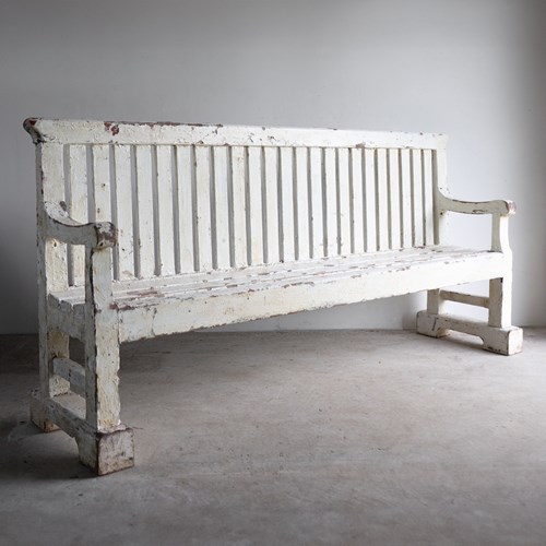 Antique Arts & Crafts Garden Bench By J.P. White For The Pyghtle Works, 20Th C