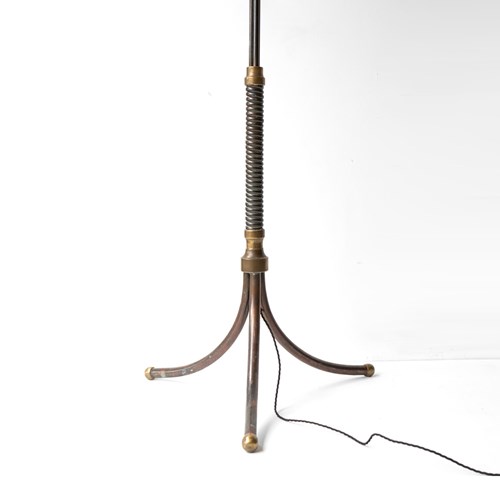 Modernist Twisted Lacquered Copper & Brass Floor Lamp Antique, 1920S