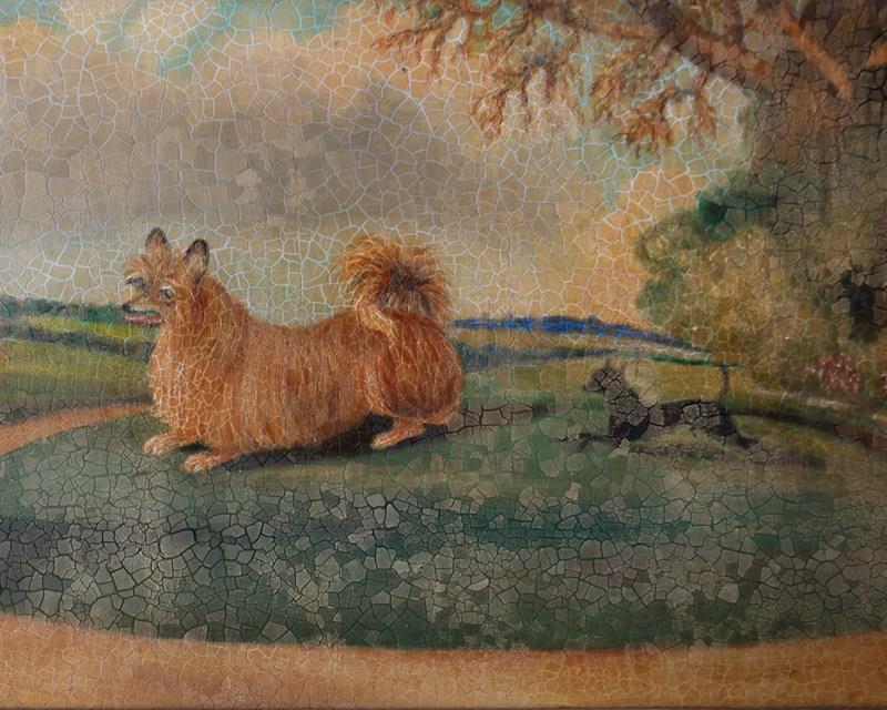 A Terrier Chasing A Papillon In A French Landscape, Original Naive Oil On Canvas-rag-and-bone-dsc02094-main-638247598883002971.jpg