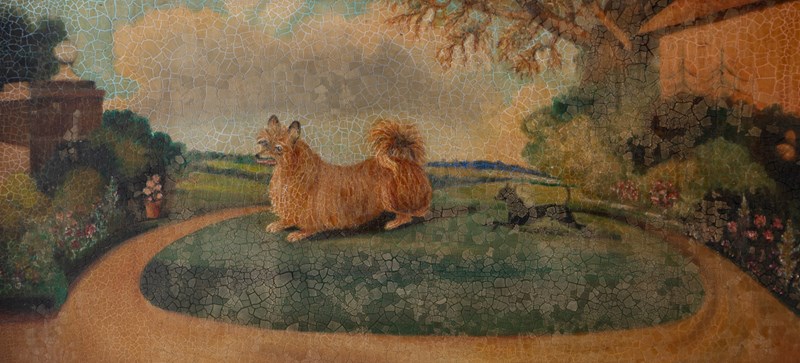 A Terrier Chasing A Papillon In A French Landscape, Original Naive Oil On Canvas-rag-and-bone-dsc02096-main-638247598904877804.jpg