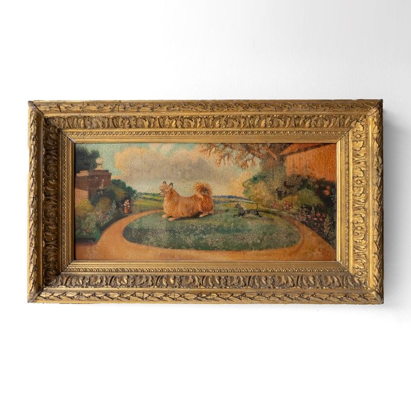 A Terrier Chasing A Papillon In A French Landscape, Original Naive Oil On Canvas-rag-and-bone-dsc02114-main-638247598948783554.jpg