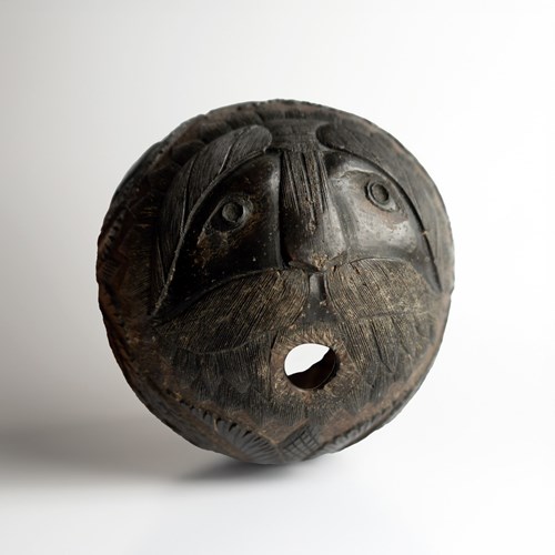 Antique Sailors Bugbear, Naive Folk Art Carved Coconut, Late 18Th/Early 19Th C.