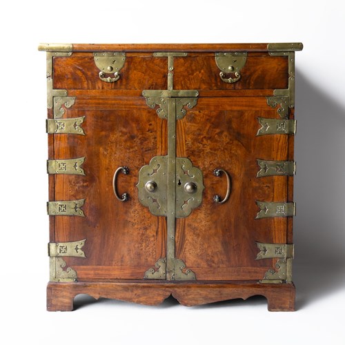 Antique Korean Burr Elm Treasure Cabinet (Kap Kae Suri) Chest Of Drawers, 19Th C