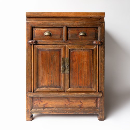 Antique Chinese Rustic Elm Tea Cabinet, Early 20Th Century