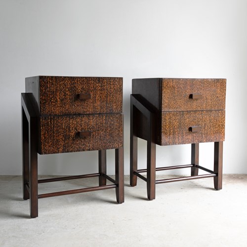 Pair Of Vintage Modernist Bedside Tables/Nightstands, American, Late 20Th C.