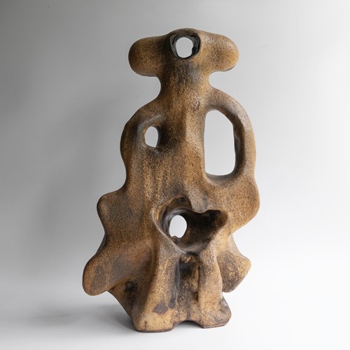 Large Vintage Brutalist Glazed Ceramic Sculpture, English, 1980S