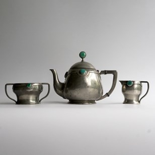 Antique Pewter Arts And Crafts Tea ...