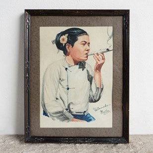 Portrait Of A Woman Smoking By Yata...